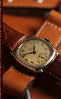 英国仕立てウォルサムの金無垢アンティーク腕時計 クッション型-W1668-1