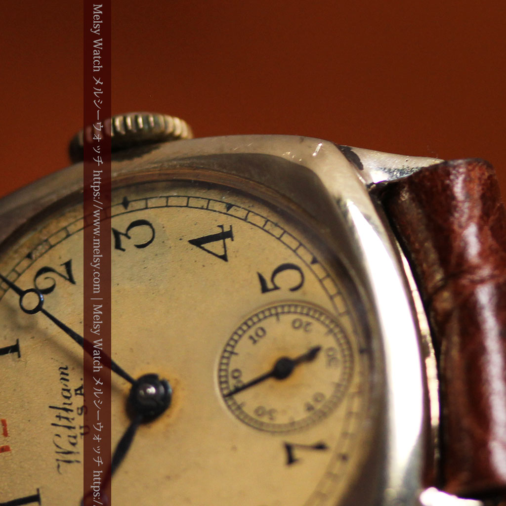 英国仕立てウォルサムの金無垢アンティーク腕時計 【1939年頃】クッション型 - 画像 (15)