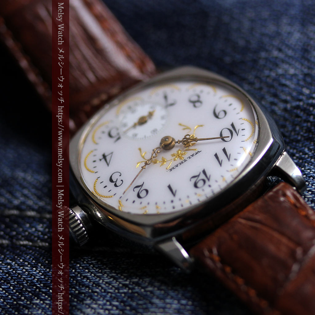 ウォルサムのアンティーク腕時計 美しく輝く針と文字盤の金模様 【1900年頃】-W1671-11