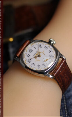 ウォルサムのアンティーク腕時計 美しく輝く針と文字盤の金模様 【1900年頃】-W1671-18