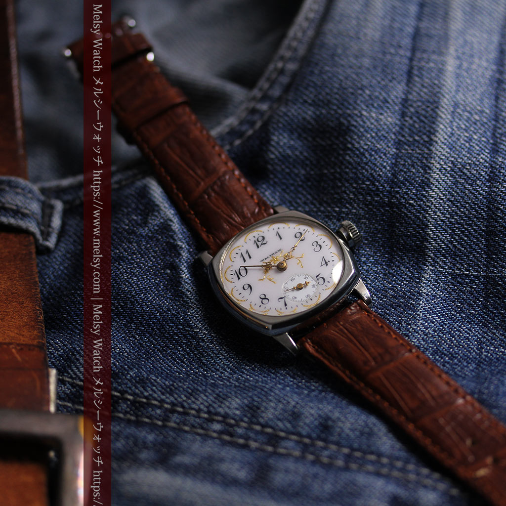 ウォルサムのアンティーク腕時計 美しく輝く針と文字盤の金模様 【1900年頃】-W1671-3