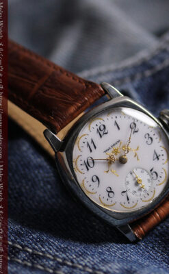 ウォルサムのアンティーク腕時計 美しく輝く針と文字盤の金模様 【1900年頃】-W1671-8