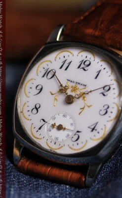 ウォルサムのアンティーク腕時計 美しく輝く針と文字盤の金模様 【1900年頃】-W1671-9