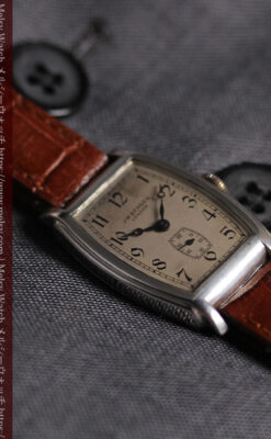 英国ベンソンの貴重なトノー型・銀無垢アンティーク腕時計 【1947年頃】-W1673-10