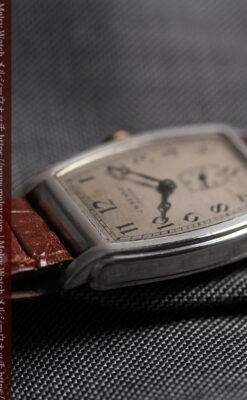 英国ベンソンの貴重なトノー型・銀無垢アンティーク腕時計 【1947年頃】-W1673-13