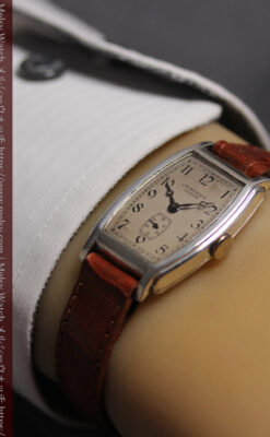 英国ベンソンの貴重なトノー型・銀無垢アンティーク腕時計 【1947年頃】-W1673-17