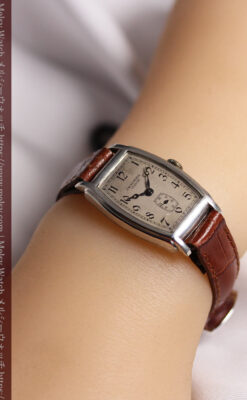 英国ベンソンの貴重なトノー型・銀無垢アンティーク腕時計 【1947年頃】-W1673-19