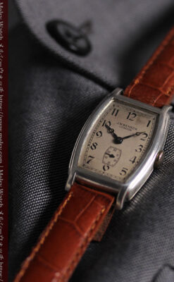 英国ベンソンの貴重なトノー型・銀無垢アンティーク腕時計 【1947年頃】-W1673-2