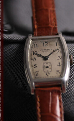 英国ベンソンの貴重なトノー型・銀無垢アンティーク腕時計 【1947年頃】-W1673-3