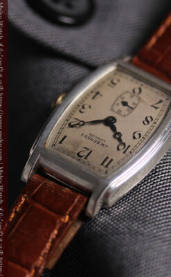 英国ベンソンの貴重なトノー型・銀無垢アンティーク腕時計 【1947年頃】-W1673-7