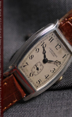 英国ベンソンの貴重なトノー型・銀無垢アンティーク腕時計 【1947年頃】-W1673-8