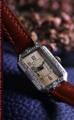 ブローバのレディース・品のある細身のアンティーク腕時計 【1931年頃】-W1674-3