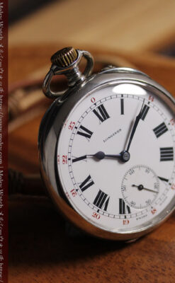 ロンジンの力強い雰囲気のアンティーク懐中時計 【1926年頃】ローマ数字-P2408-10