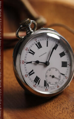 ロンジンの力強い雰囲気のアンティーク懐中時計 【1926年頃】ローマ数字-P2408-3