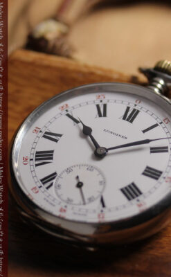 ロンジンの力強い雰囲気のアンティーク懐中時計 【1926年頃】ローマ数字-P2408-7