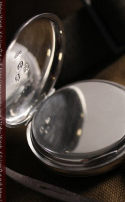 大英帝国時代 ベンソンの銀無垢アンティーク懐中時計 【1917年頃】黒文字盤-P2409-16