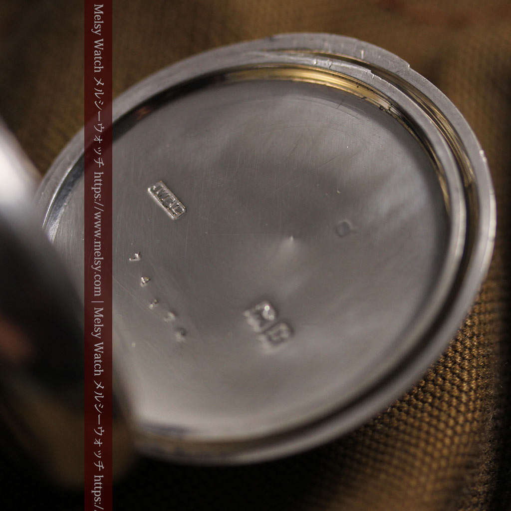 大英帝国時代 ベンソンの銀無垢アンティーク懐中時計 【1917年頃】黒文字盤-P2409-17