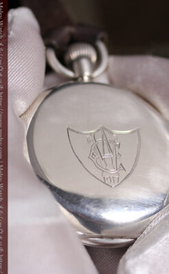 大英帝国時代 ベンソンの銀無垢アンティーク懐中時計 【1917年頃】黒文字盤-P2409-19