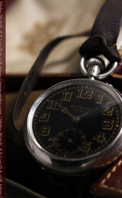 大英帝国時代 ベンソンの銀無垢アンティーク懐中時計 【1917年頃】黒文字盤-P2409-2