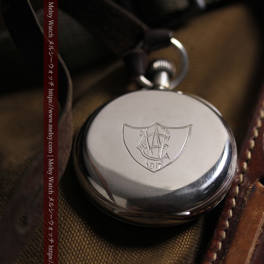 大英帝国時代 ベンソンの銀無垢アンティーク懐中時計 【1917年頃】黒文字盤-P2409-4