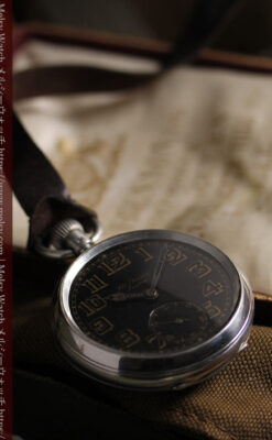 大英帝国時代 ベンソンの銀無垢アンティーク懐中時計 【1917年頃】黒文字盤-P2409-6