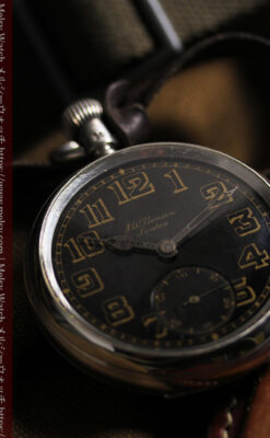 大英帝国時代 ベンソンの銀無垢アンティーク懐中時計 【1917年頃】黒文字盤-P2409-7