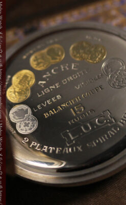 ショパール L.U.Cの上品な雰囲気ある銀無垢アンティーク懐中時計 【1920年頃】-P2410-12