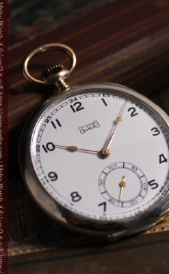 ショパール L.U.Cの上品な雰囲気ある銀無垢アンティーク懐中時計 【1920年頃】-P2410-15
