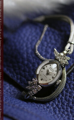 グリュエンのダイヤ装飾の美しい金無垢アンティーク腕時計 レディース 【1965年頃】-W1675-1