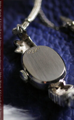 グリュエンのダイヤ装飾の美しい金無垢アンティーク腕時計 レディース 【1965年頃】-W1675-14