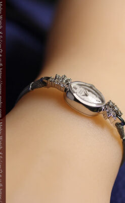 グリュエンのダイヤ装飾の美しい金無垢アンティーク腕時計 レディース 【1965年頃】-W1675-18