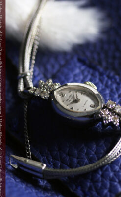 グリュエンのダイヤ装飾の美しい金無垢アンティーク腕時計 レディース 【1965年頃】-W1675-4