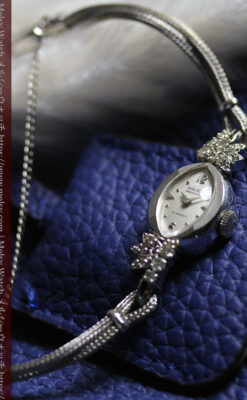 グリュエンのダイヤ装飾の美しい金無垢アンティーク腕時計 レディース 【1965年頃】-W1675-9