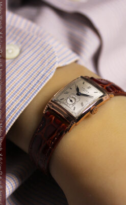 カーベックス グリュエンのアンティーク腕時計 ローズ色＆階段ラグ 【1941年頃】-W1676-18