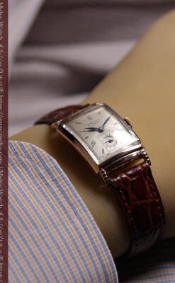 カーベックス グリュエンのアンティーク腕時計 ローズ色＆階段ラグ 【1941年頃】-W1676-20