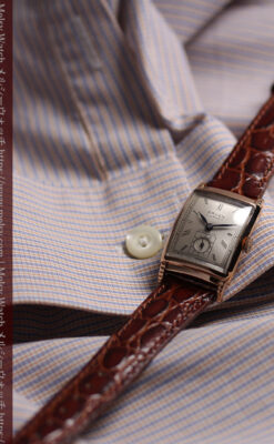 カーベックス グリュエンのアンティーク腕時計 ローズ色＆階段ラグ 【1941年頃】-W1676-4