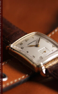 ロンジンのアンティーク金無垢腕時計 丸みのある昭和レトロ 【1949年頃】-W1677-1