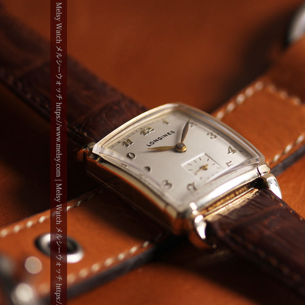 ロンジンのアンティーク金無垢腕時計 丸みのある昭和レトロ 【1949年頃】-W1677-1