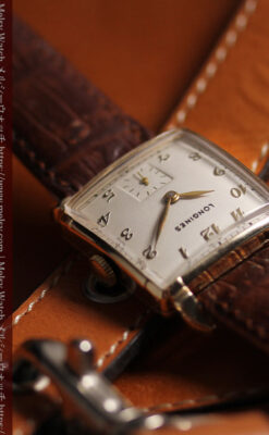 ロンジンのアンティーク金無垢腕時計 丸みのある昭和レトロ 【1949年頃】-W1677-10