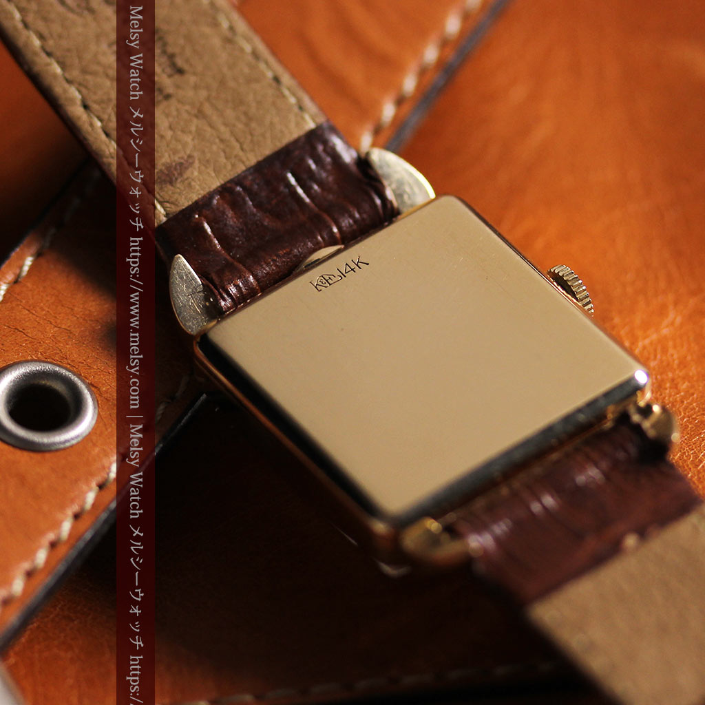 ロンジンのアンティーク金無垢腕時計 丸みのある昭和レトロ 【1949年頃】-W1677-11