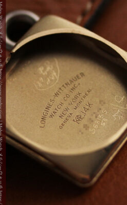 ロンジンのアンティーク金無垢腕時計 丸みのある昭和レトロ 【1949年頃】-W1677-12