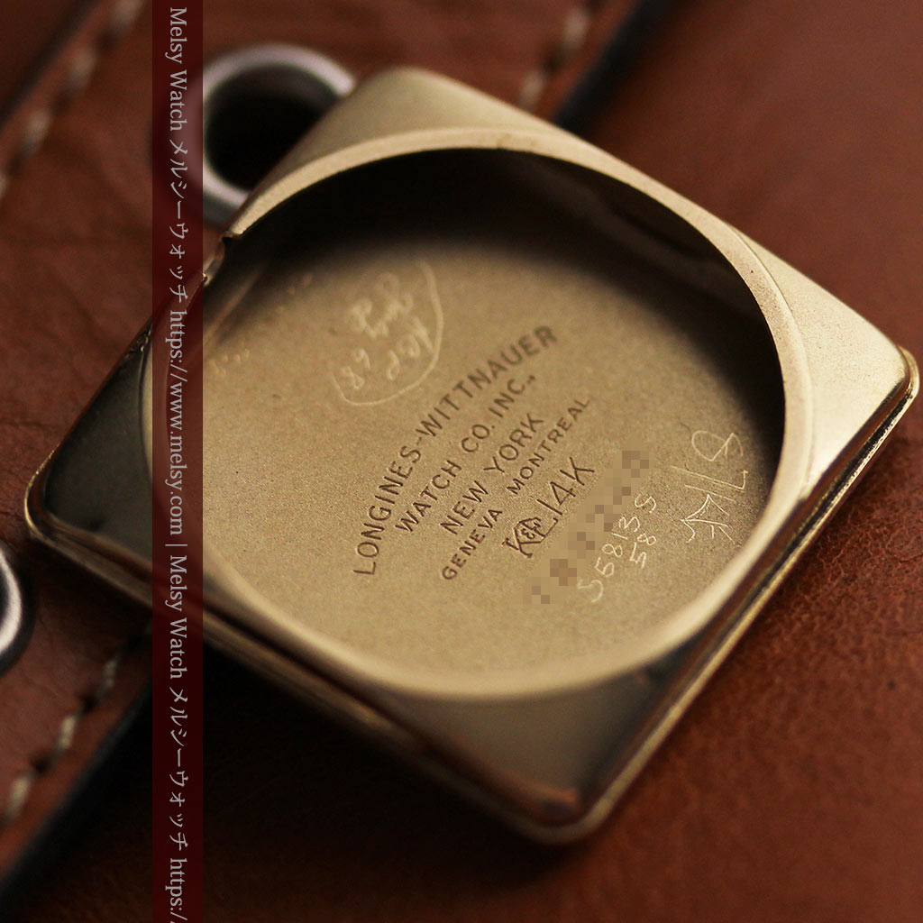 ロンジンのアンティーク金無垢腕時計 丸みのある昭和レトロ 【1949年頃】-W1677-12