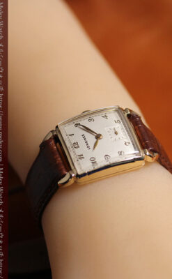 ロンジンのアンティーク金無垢腕時計 丸みのある昭和レトロ 【1949年頃】-W1677-18