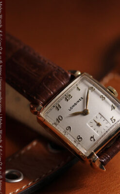 ロンジンのアンティーク金無垢腕時計 丸みのある昭和レトロ 【1949年頃】-W1677-3