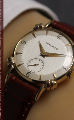 ロンジンのアンティーク金無垢腕時計 【1949年頃】結び目ラグ・ツートーン-W1680-1