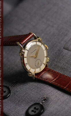 ロンジンのアンティーク金無垢腕時計 【1949年頃】結び目ラグ・ツートーン-W1680-10