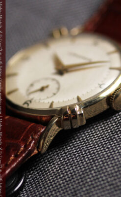 ロンジンのアンティーク金無垢腕時計 【1949年頃】結び目ラグ・ツートーン-W1680-12