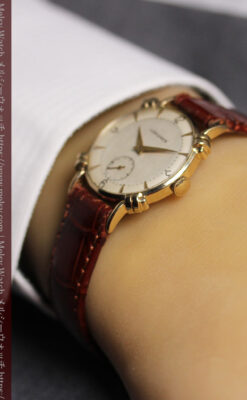 ロンジンのアンティーク金無垢腕時計 【1949年頃】結び目ラグ・ツートーン-W1680-18