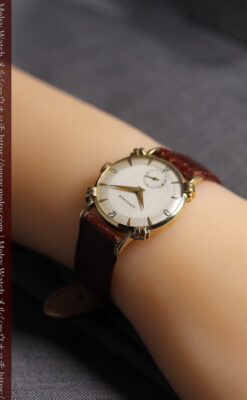 ロンジンのアンティーク金無垢腕時計 【1949年頃】結び目ラグ・ツートーン-W1680-19