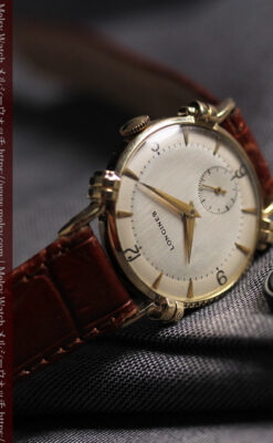 ロンジンのアンティーク金無垢腕時計 【1949年頃】結び目ラグ・ツートーン-W1680-2